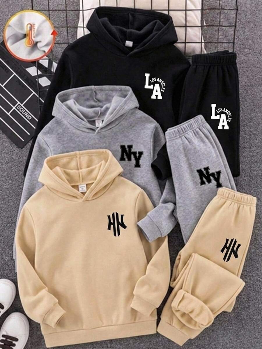 SHEIN 3PCS Tween Boys Sweatpants Kids - Multicolor - View 1