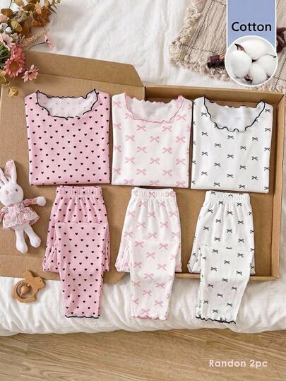 Tween Girl Casual Daily Versatile Comfortable Cartoon Pattern Loungewear
