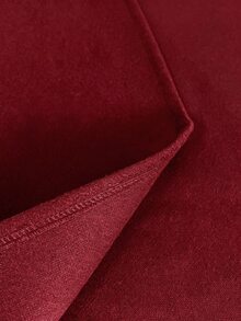 INAWLY Women's Solid Color Minimalist Long Sleeve Fashionable Designed Wool Blend Jacket - Red - View 4