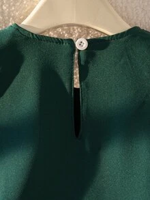 SHEIN 女童夏季新款珍珠蝴蝶結無袖A字裙擺荷葉邊法式仙女公主風時尚優雅洋裝，適合嬰兒派對、7歲生日，綠色 - 墨綠色 - 查看 7
