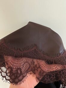 Siren Gaze Autumn/Winter New Brown PU Lace Patchwork Vest For Women - Brown - View 14