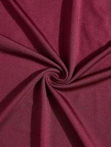 Poshavie Poshavie Gaun Lengan Panjang Elegan Ukuran Plus untuk Wanita, Desain Lipatan Modis, Gaun Nyaman, Melangsingkan, dan Elegan, Cocok untuk Pesta - Burgundy - View 7