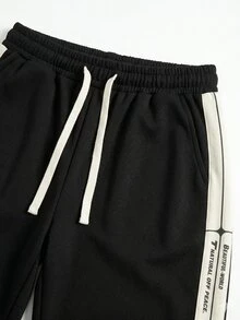 STEELVANCE 男士條紋長袖運動衫與運動長褲休閒套裝 - 黑色 - 查看 5