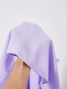 SHEIN 1pc Girls' Elegant Woven Solid Color Pleated Camisole Dress, Bowknot Decor, Suitable For Casual Daily Wear In Spring/Summer - Mauve Purple - View 8