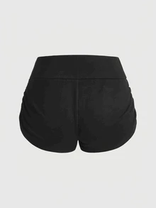 SHEIN EZwear 休閒極簡風女款低腰緊身短褲 - 灰色 - 查看 2