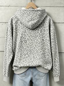 ZURIURI Autumn/Winter Outdoor Top, Men's Hooded Sweatshirt, Minimalist Leopard Print Pattern, Graphic Design, Daily Wear, Outdoor, Commute - Multicolor - View 2