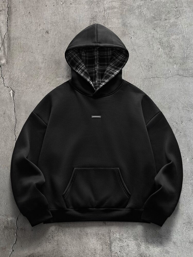 AXEPEAK Men's Knit Fashion Casual Loose Long Sleeve Hoodie - Black - View 3