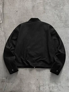 AXEPEAK Men's Long Sleeve Casual Jacket And Coat - Black - View 2