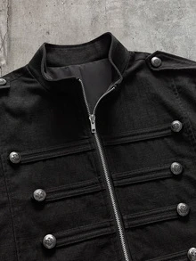 AXEPEAK Men's Long Sleeve Casual Jacket And Coat - Black - View 3