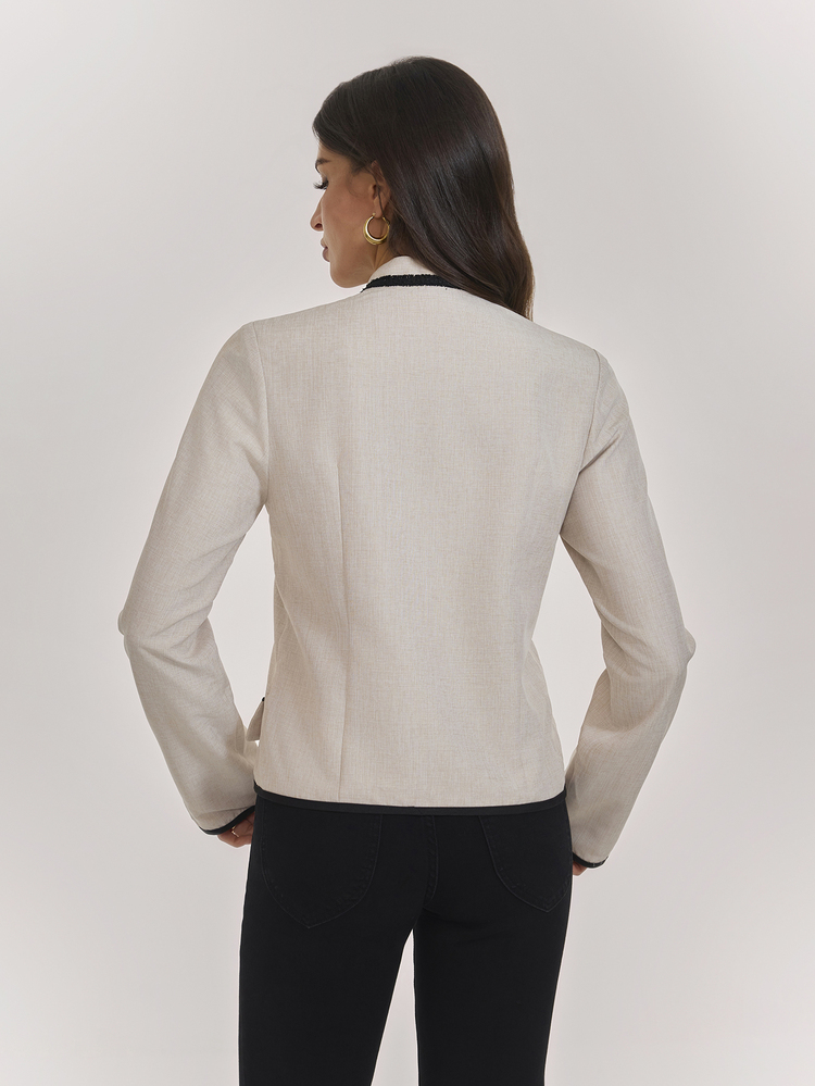 SHEIN Tall Casual Apricot-Colored Jacket For Tall Women, Featuring A Chinese-Style Design With Frog-Button Clos - Apricot - View 2