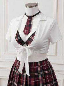 Fantasy Costume Fantasy Costume 5件組大尺碼學生性感內衣套裝 - 彩色 - 查看 7