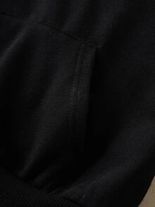 SHEIN How to Train Your Dragon Young Boy Letter & Cartoon Graphic Hooded Sweatshirt - Black - View 4