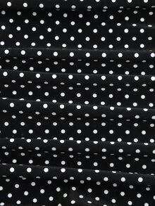 SHEIN Swim Neck-Tie Polka Dot Print & Solid Color Splice One-Piece Swimsuit For Women - Multicolor - View 10