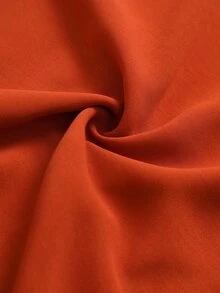 Linhara CURVE Plus Size Women's Summer Round Neck Short Sleeve Design Hollow Lace Patchwork Casual Boho Everyday Burnt Orange Textured Pullover Blouse Vacation - Orange - View 7
