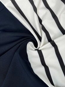 Breezaya Women's Korean Style Striped Colorblock Long Sleeve Dress For Vacation - Multicolor - View 7
