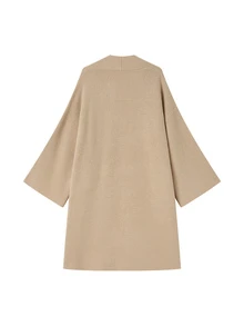Balvessa Women's Solid Color Casual Versatile Daily Wear Cardigan - Khaki - View 3