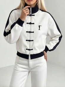 Elnivra Women's Colorblock Casual Daily Long Sleeve Sports Jacket - Multicolor - View 3