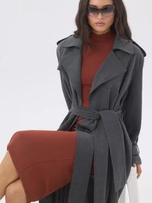 KÆRIA Hus Fitted High-Neck Midi Dress - Sculpted Model Jersey - Rust - Bodycon, Workwear, Column Dress - Red - View 6