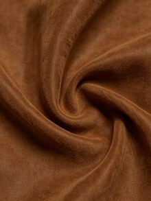 LUMIGAL Women's Solid Color Long Sleeve Zip-Up Napoleon Jacket - Brown - View 9