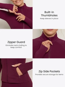 GLOWMODE Chaquetas deportivas para mujer - Rojo violeta - Ver 3