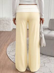 Tween Girl Colorblock Casual Kids Daily Flare Leg Pants - White - View 2