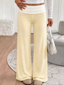 Tween Girl Colorblock Casual Kids Daily Flare Leg Pants - White - View 4