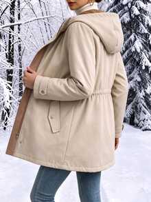 LUMIGAL Women's Autumn Long Sleeve Drawstring Waist Casual Hooded Jacket - Multicolor - View 2