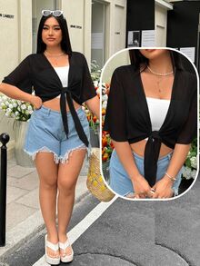 GalTyme Jaket Tipis Hitam Ukuran Besar, Gaya Minimalis Cocok untuk Musim Panas - Hitam - View 2