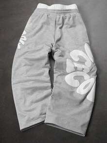 Sport MetroGents Unisex Long Sweatpants, Men's Long Pants, Colorblock Double Waist Feature Long Pants, Casual Fashion Sports Sweatpants With Drawstring Waistband, Available In Multiple Colors - Light Grey - View 3