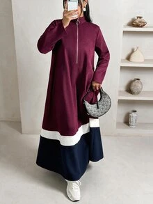 Veilorie Women's Colorblock Casual Party Arabian Dress - Multicolor - View 3