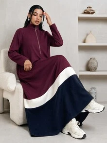 Veilorie Women's Colorblock Casual Party Arabian Dress - Multicolor - View 5