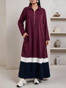 Veilorie Women's Colorblock Casual Party Arabian Dress - Multicolor - View 6