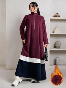 Veilorie Women's Colorblock Casual Party Arabian Dress - Multicolor - View 1