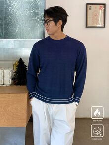 Claim Dot Áo len nam màu trơn phong cách tối giản streetwear thời trang thường ngày, phù hợp mặc hằng ngày cho giáo viên và sinh viên đại học vào mùa thu - Nhiều màu - Xem 4