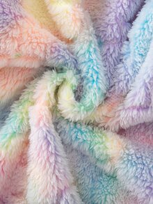 SHEIN Baby Girl Tie Dye 3D Ear Design Zip Up Hooded Flannel Jumpsuit - Multicolor - View 4