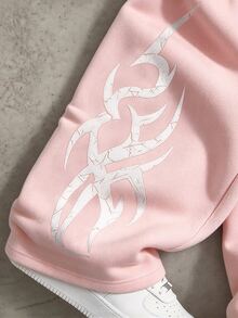 Manfinity Hypemode Men's Drawstring Waist Pocket Casual Daily Travel Sweatpants - Pink - View 4