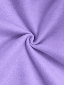 SHEIN Tween Girls Gray Long Sleeve Zip Up Jacket, Autumn/Winter Solid Color Fashion Bow Sweatshirt Jacket, Comfortable Thick Fleece Lining Sweatshirt - Purple - View 6
