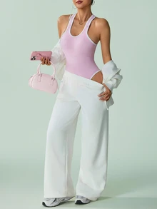 Sovereign Charm Đồ định hình jumpsuit không tay không đường may chất lượng cao cho thể thao và thể hình - Hồng - Xem 6