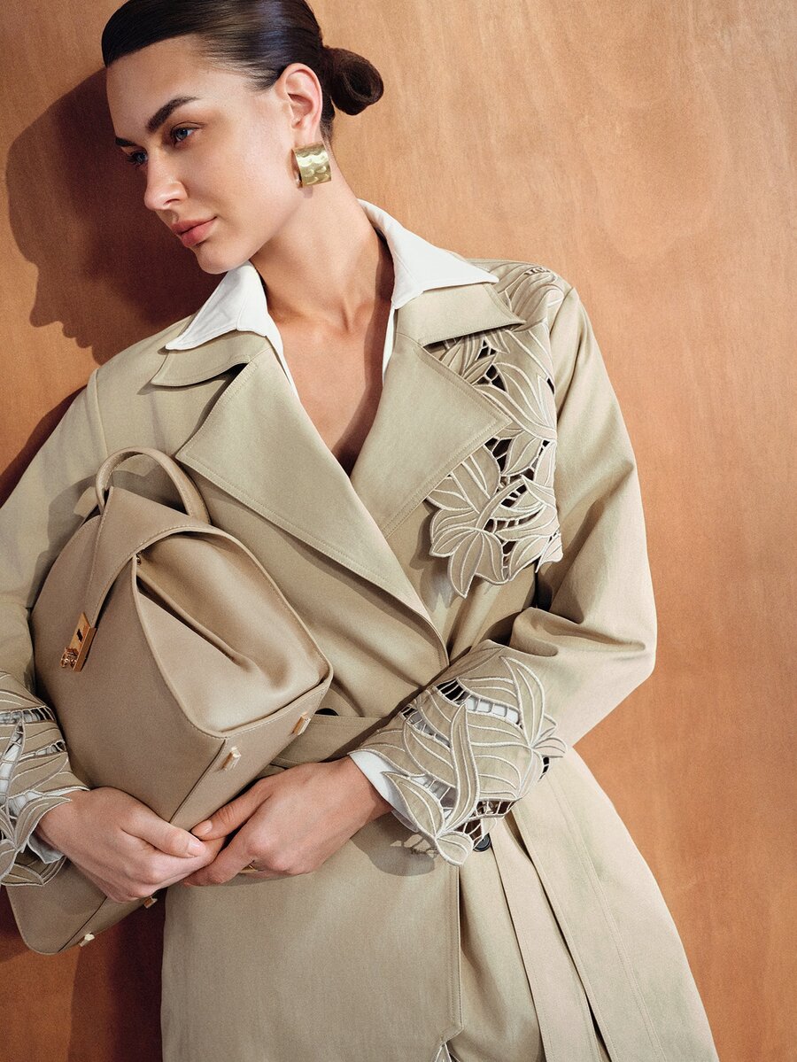 MOTF WOMEN'S LONG SLEEVE CASUAL TRENCH COAT JACKET - Khaki - View 1