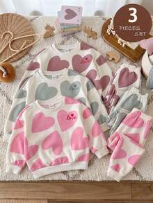 SHEIN 3PCS Young Girls Sweatshirts - Multicolor - View 1