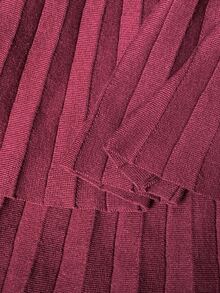 Feyla Women's Ribbed Long Sleeve Sweater Dress With Button Cropped Cardigan 2 Pieces Set - Burgundy - View 7
