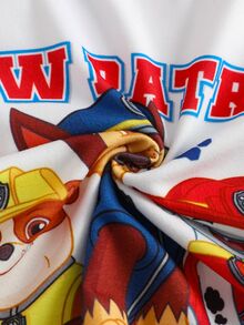 SHEIN | PAW Patrol Young Boy Cartoon Print Tank Top And Shorts Underwear Set - Red and White - View 9