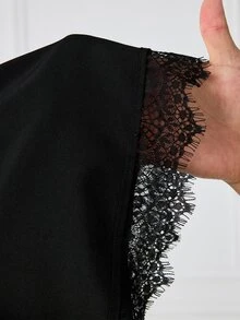 SHEIN CURVE+ Chân váy da màu đen size lớn 22W cho nữ, mùa thu/đông - màu đen - Xem 8