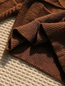 Baby Boy Cable Knit Sweater And Knitted Pants Set Winter - Khaki - View 10