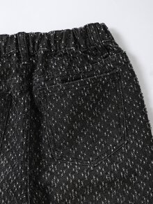 Tween Boy Fashion Casual Kids Fabric Texture Design-Inspired Black Denim Loose And Comfortable Jeans - Black - View 3