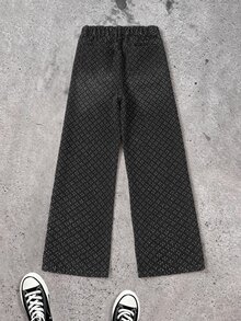 Tween Boy Fashion Casual Kids Fabric Texture Design-Inspired Black Denim Loose And Comfortable Jeans - Black - View 2