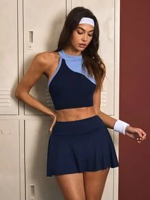 CourtClass Women's Colorblock Casual Daily Sports Bra - Blue - View 3