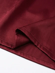 GlowEve Winter Women's Mesh Patchwork Casual Party Midi Dress - Burgundy - View 6