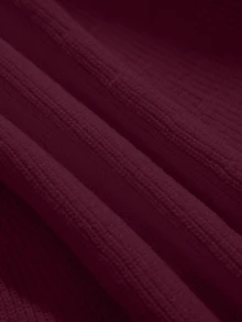 SHEIN Women's Fashionable Long Sleeve Pullover Knit Dress, Versatile & Elegant, Suitable For Spring & Autumn - Burgundy - View 4