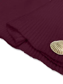 SHEIN Women's Fashionable Long Sleeve Pullover Knit Dress, Versatile & Elegant, Suitable For Spring & Autumn - Burgundy - View 7
